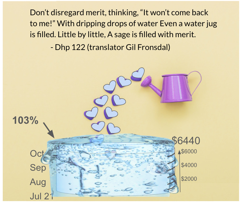 103% has been donated. Image shows overflowing container